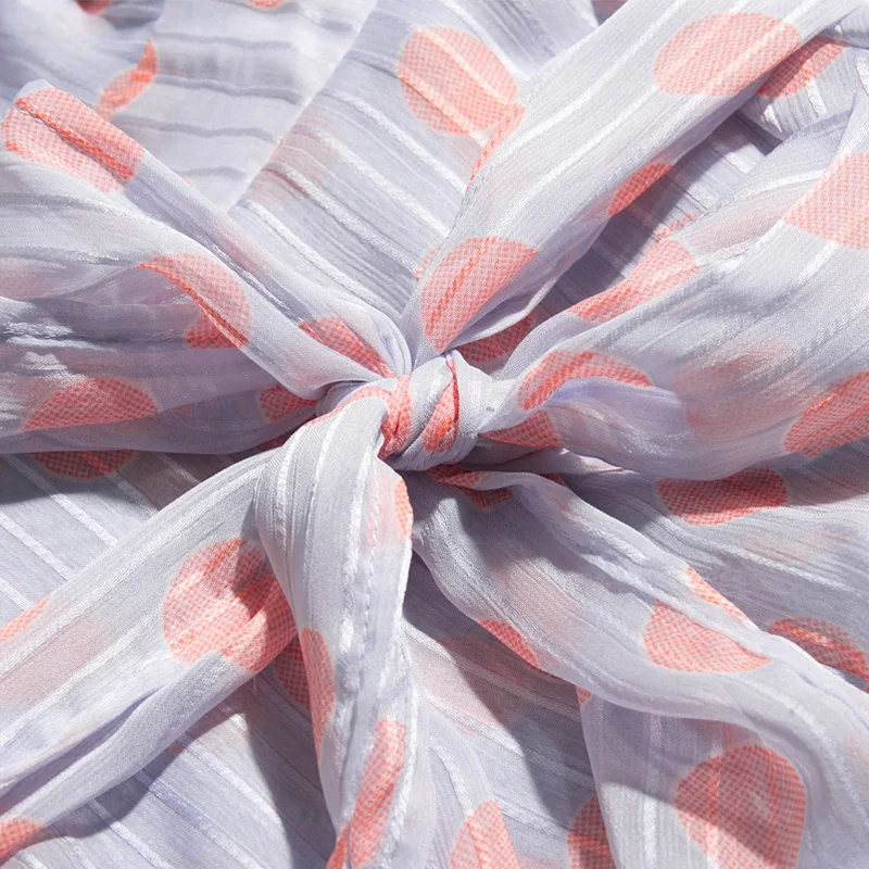 Летний женский комбинезон повседневный в горошек с V образным вырезом и длинными