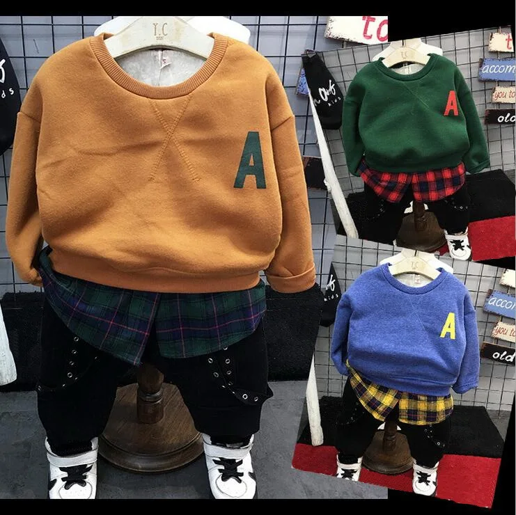 

Baby Boys Clothing Set Children Sweater and Pants Thicken Winter Warm Clothes Boys Sets 2pcs Set Cotton Warm Baby Clothing Set