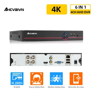 8mp 4 channel hybrid 6 in 1 nvr tvi cvi and cctv dvr recorder 4k home security digital surveillance video recorder 4ch xmeye 5mp free global shipping