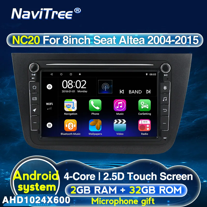 Автомобильный радиоприемник 8 дюймов для Seat Altea 2004-2015 GPS-навигация мультимедийный