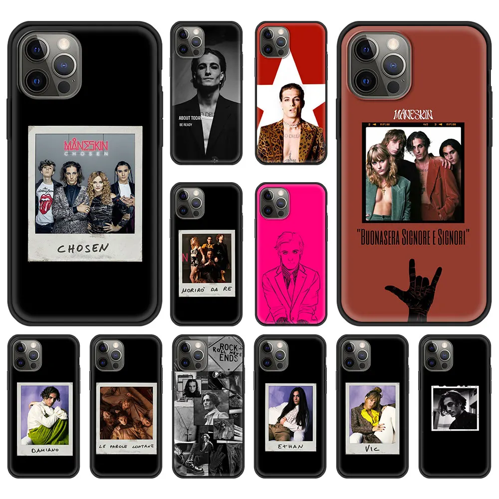 

Maneskin Damiano David Case for iPhone 13 11 12 Pro Max Phone Cover for iPhone 7 8 Plus SE2020 X XR XS Max Luxury Back Shell