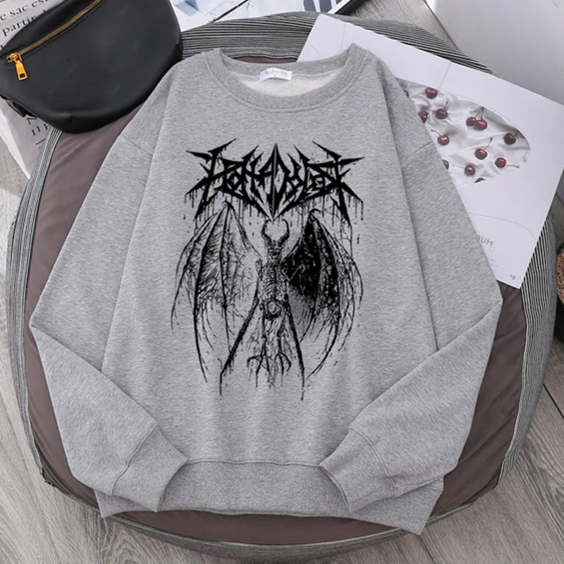 Женский пуловер с капюшоном и круглым вырезом длинным рукавом | Толстовки