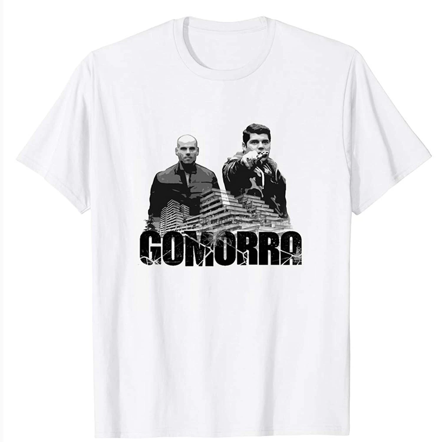 Футболка унисекс Gomorra мафия серия Каморра Италия кровяные пистолеты строения