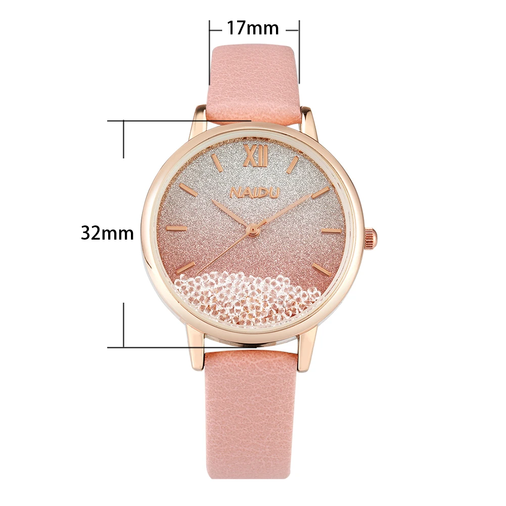 

Women Quartz Watches Quicksand Ball 2020 Luxury Leather Stainless Steel Bracelet Ladies Wristwatch Girlfriend Gift Reloj Mujer