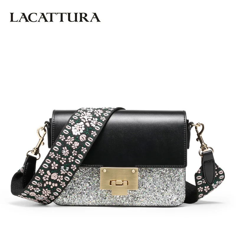 LACATTURA роскошные маленькие сумки женская сумка на плечо с клапаном дизайнерский