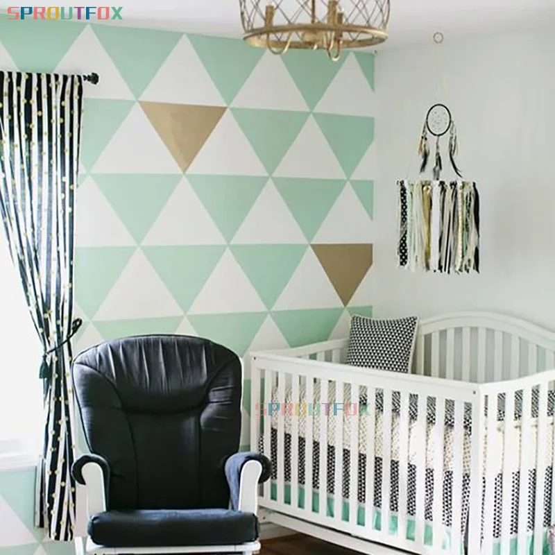 Большие треугольники Виниловая наклейка на стену сделай сам съемные обои