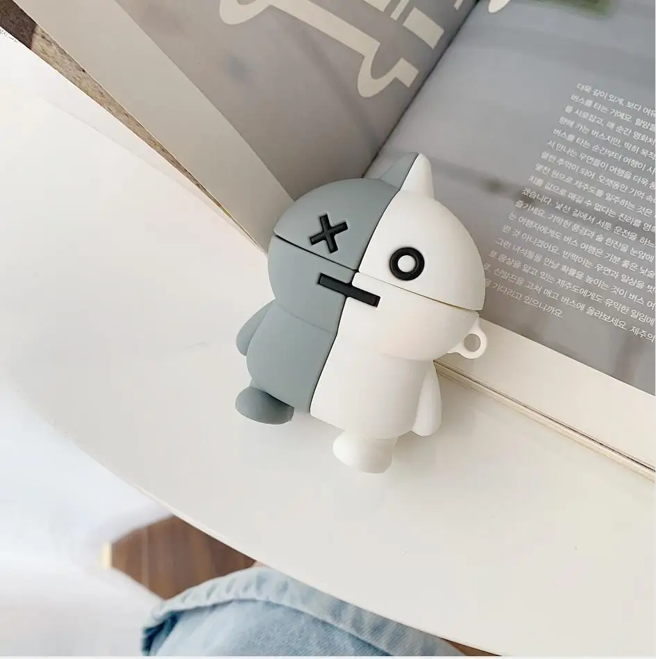 Милый 3D мультфильм анти-осень Южная Корея силиконовый наушник чехол для Apple AirPods 1/2 беспроводной bluetooth чехол для гарнитуры - Цвет: btzai