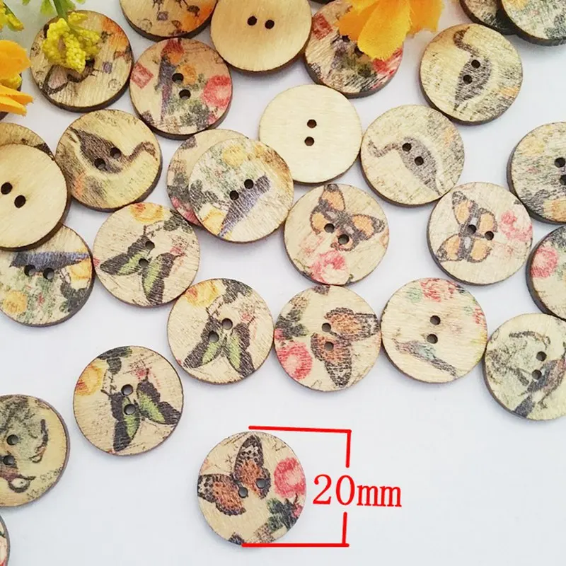 Деревянные швейные пуговицы 50 шт./лот с 2 отверстиями смешанные аксессуары для