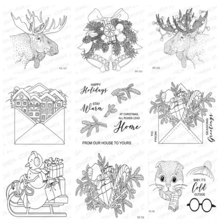 Рождественский прозрачный силиконовый штамп/печать для сделай сам