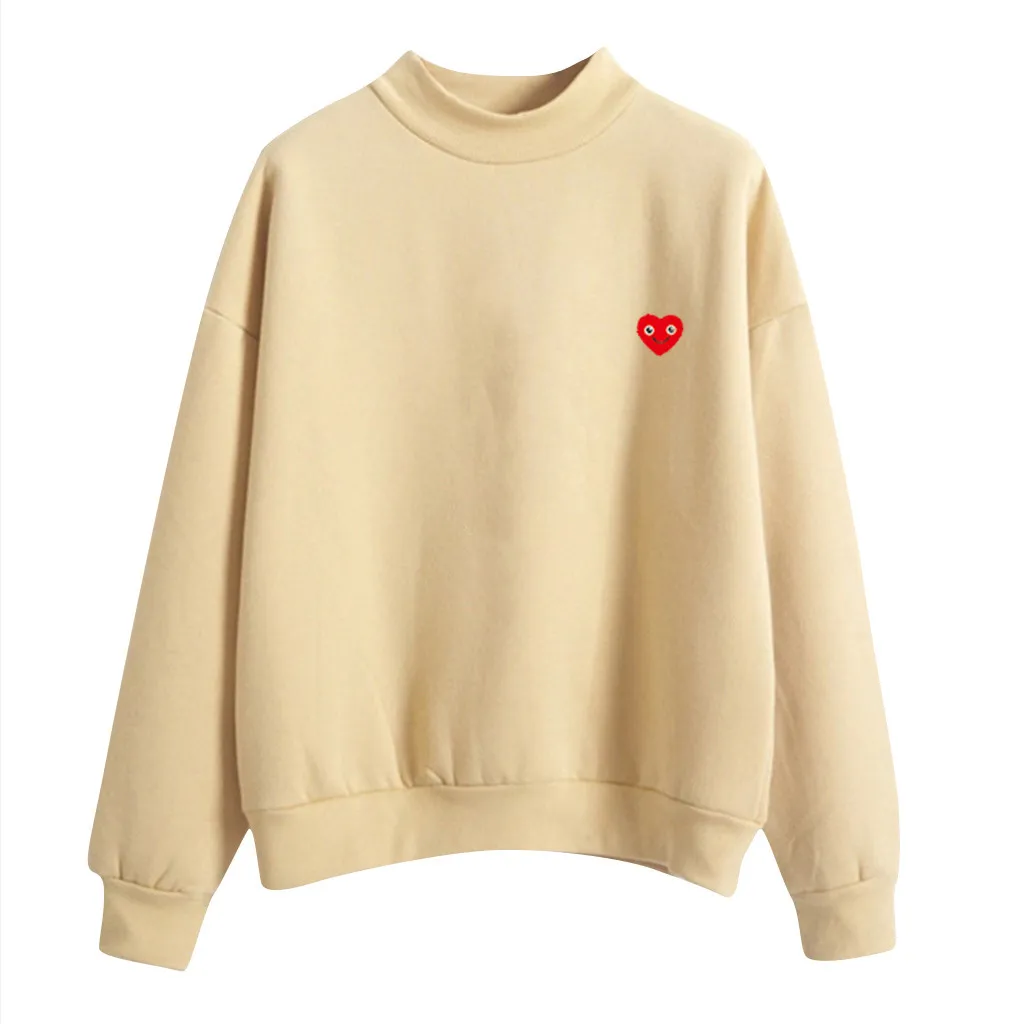 2019 повседневная женская теплая толстовка с вышивкой в виде улыбки круглым