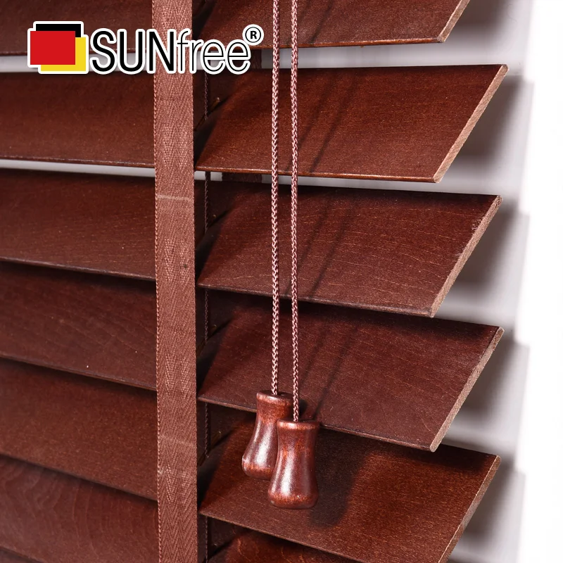 SUNfree жалюзи из липы деревянные с клейкой лентой натурального дерева 50 мм