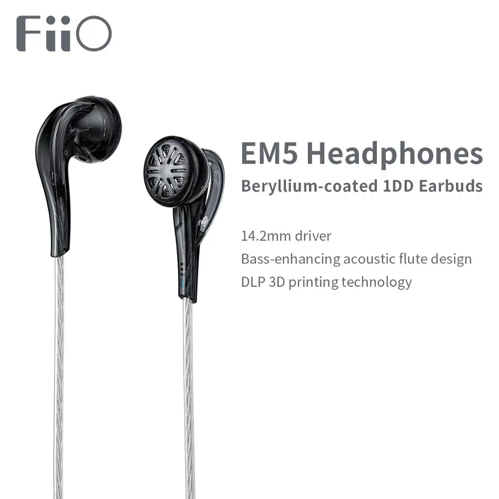 

FiiO EM5 Earphones In-Ear Hi-Res Bass Sound Beryllium-coated Dynamic High Fidelity for Smartphones/PC