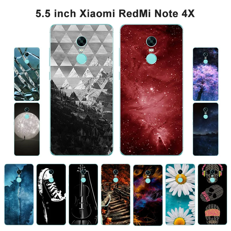 Чехол для Xiaomi Redmi Note 4X Prime мягкий силиконовый чехол с рисунком Xiomi Note4 | Мобильные