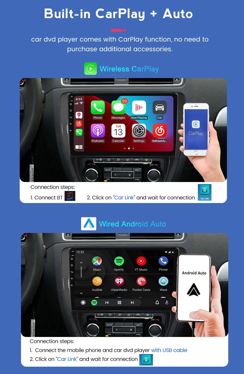 4G Carplay Android 11 автомобильное радио для Citroen Jumpy 3 SpaceTourer Peugeot Expert Toyota Proace 2016-2021
