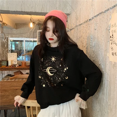 Кружевные повседневные Модные женские свитшоты с круглым вырезом и длинными