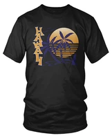 hawaii sunset and palm trees mens t shirt