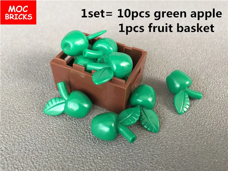 Распродажа кубики MOC еда напиток банан вишня фрукты корзина развивающие