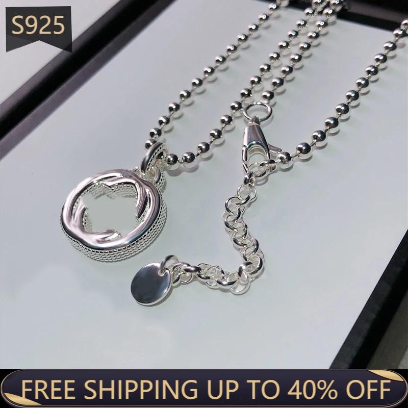 

Ag925 Sterling Silver Original 1:1 High Quality Ladies Men G Bracelet Necklace Valentine's Day Birthday Gift Or Anniversary Gift