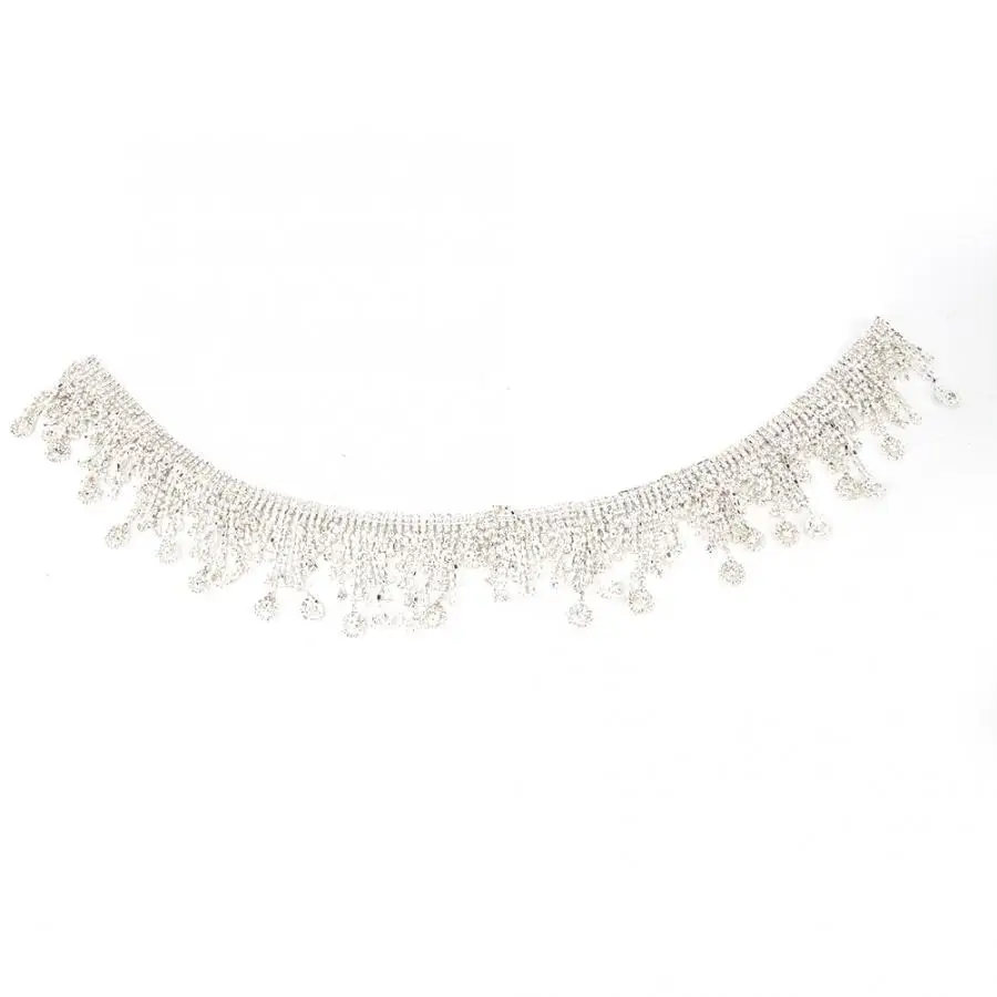 Дизайн ногтей DIY ручной работы хрустальные стразы кружевное шитье кисточкой цепи