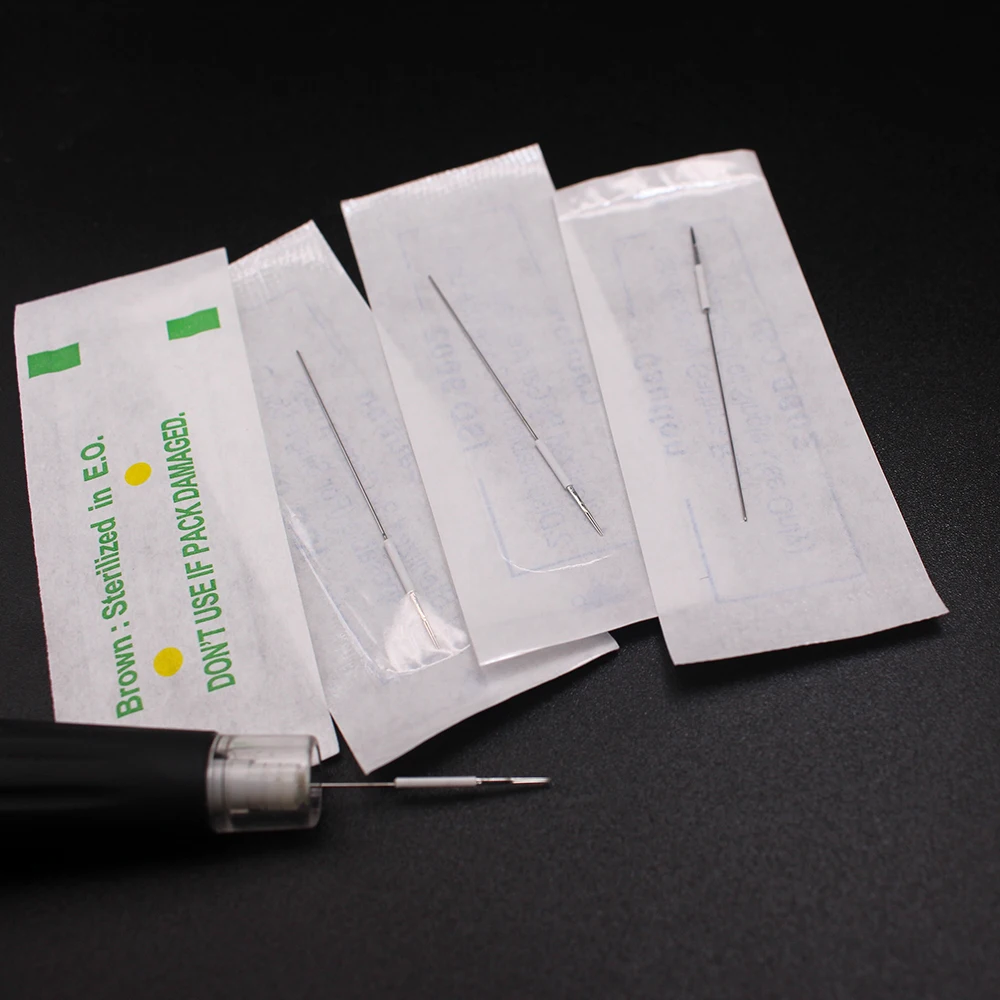 Disposable Sterilized 0.35*50mm PMU needles 3RL Tattoo Needles Use For Eyebrow Pen Machine Permanent Makeup Kit | Красота и здоровье