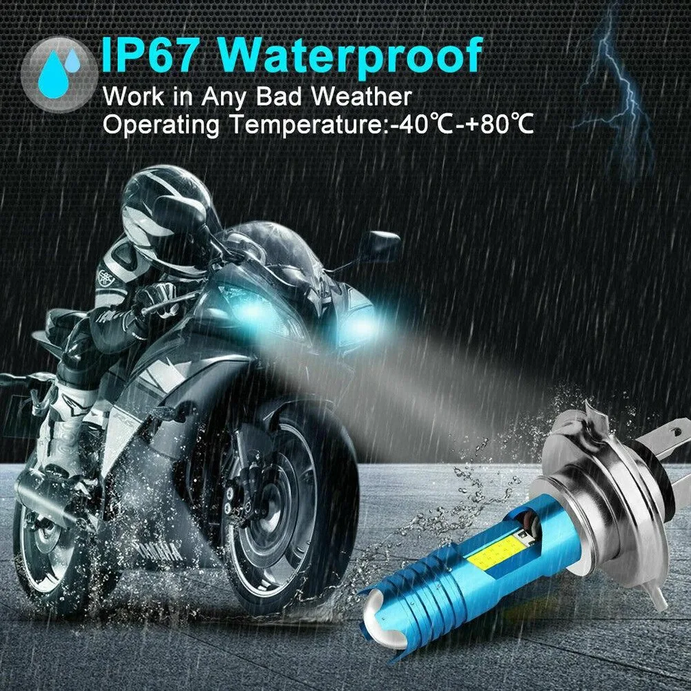 

2X H4 9003 HB2 LED Headlight Bulb Hi/Lo Beam White Motorcycle Headlight High Power Super Heat Dissipation