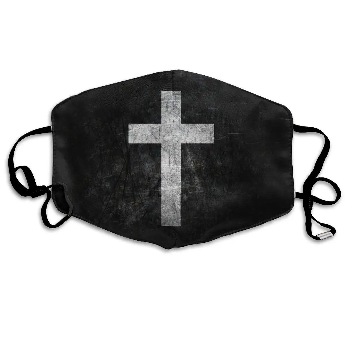 

Easter Jesus Cross Black Face Mask Unisex Fashion Anti Dust Outdoor Mouth Mask with 2 Pcs Filters Protection Windproof Mask