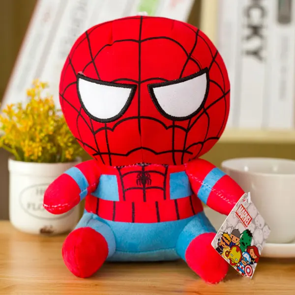 25 см Marvel Мстители 4 супергерой все сотрудники плюшевые игрушки куклы Капитан Америка, Железный человек Человек-паук Локи плюшевые мягкие игрушки