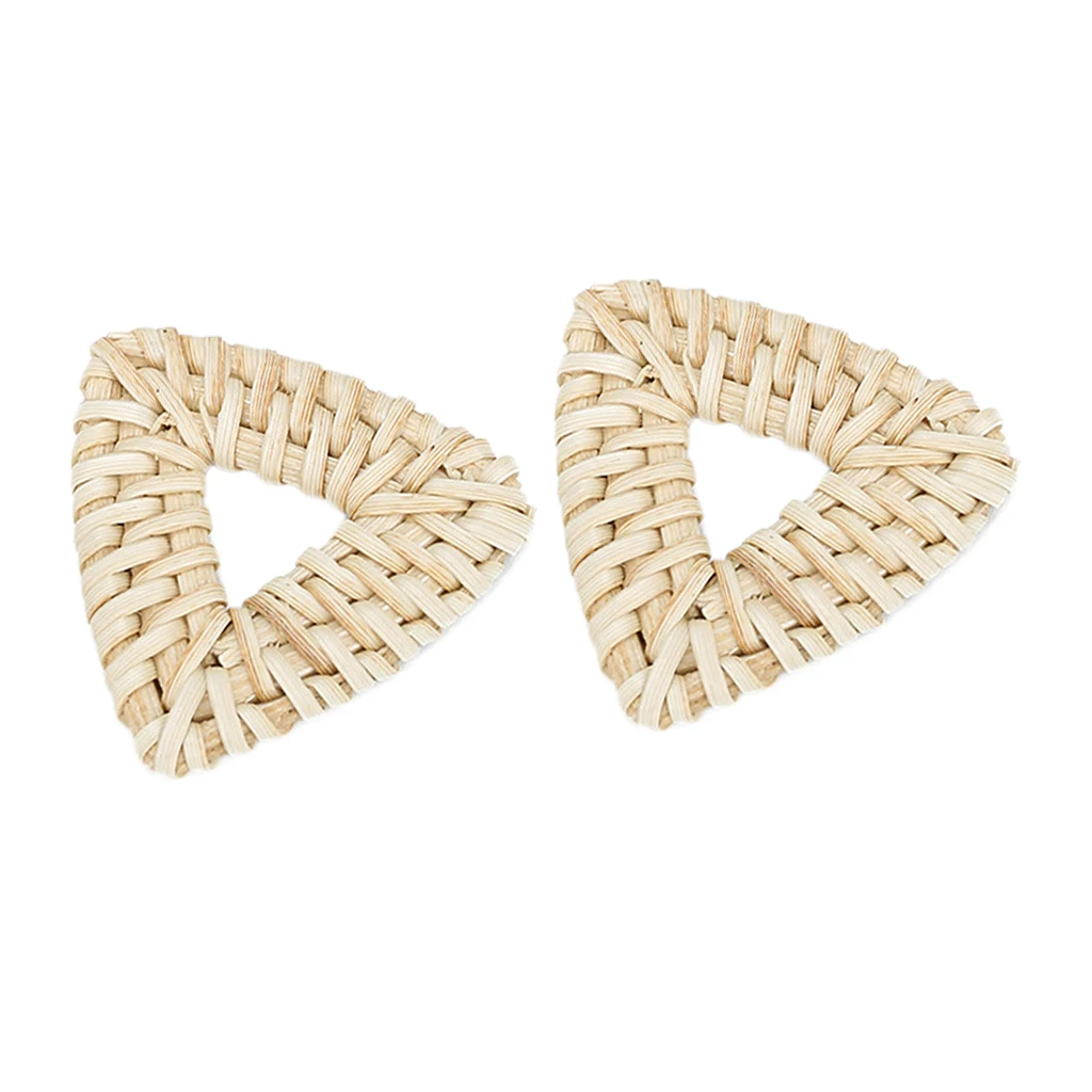 

3 Различные формы (Треугольники, круглые, в форме капли воды) Ротанг серьги DIY ювелирных изделий, деревенский Стиль аксессуары