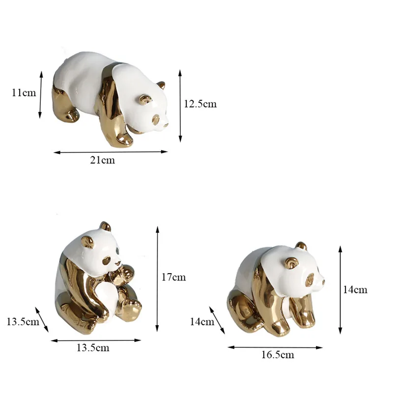 Керамическая Милая Золотая панда ремесла креативный офисный Рабочий стол