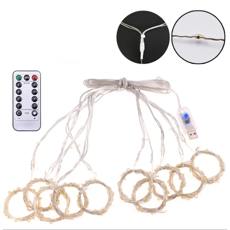 СВЕТОДИОДНАЯ Гирлянда-занавеска Сказочная Гирлянда-лента для свадьбы вечеринки