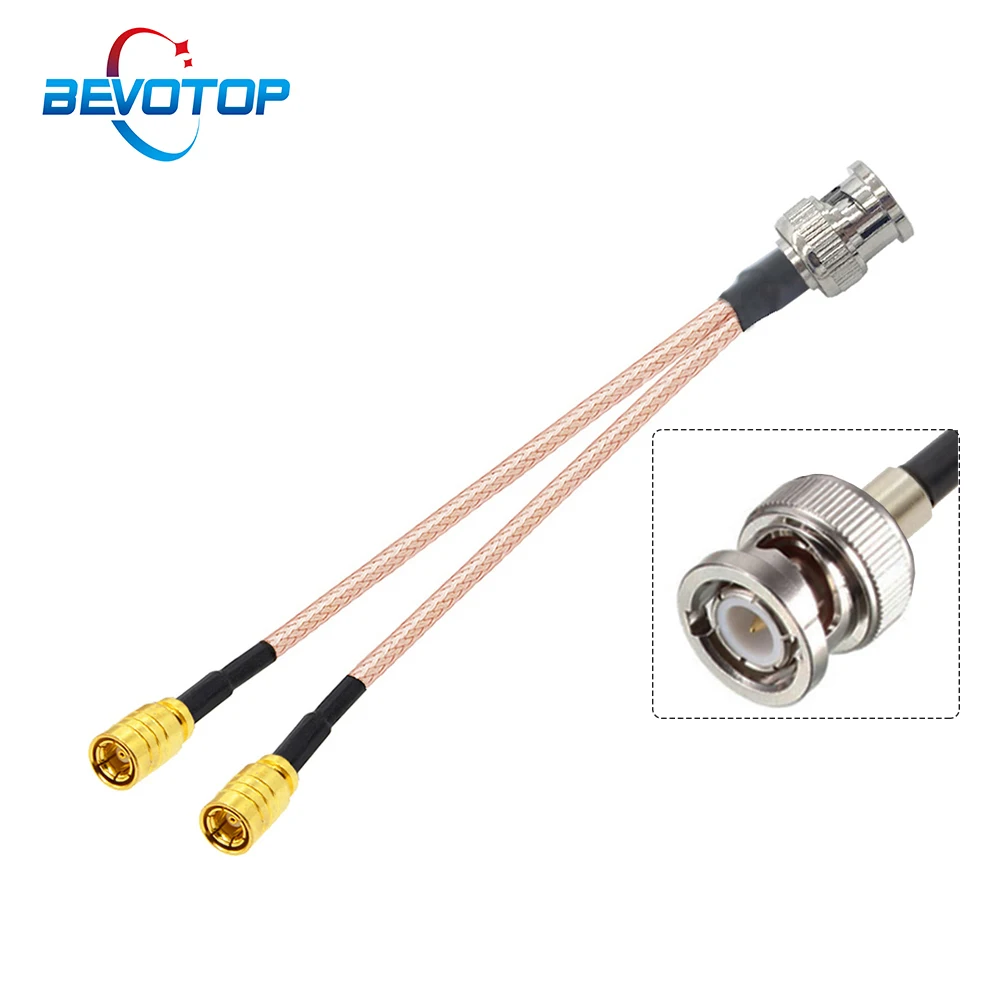 1 x BNC штекер к 2 SMB Женский Разъем Y типа сплиттер Сумматор RG316 кабель 50 Ом RF