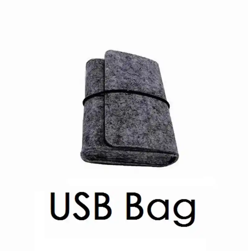 Black USB Bag Мягкий шерстяной войлок для MacBook Air 13 рукав Touch ID A1932 чехол для ноутбука Mac book Air 13 рукав USB сумка для мыши - Цвет: Black USB Bag
