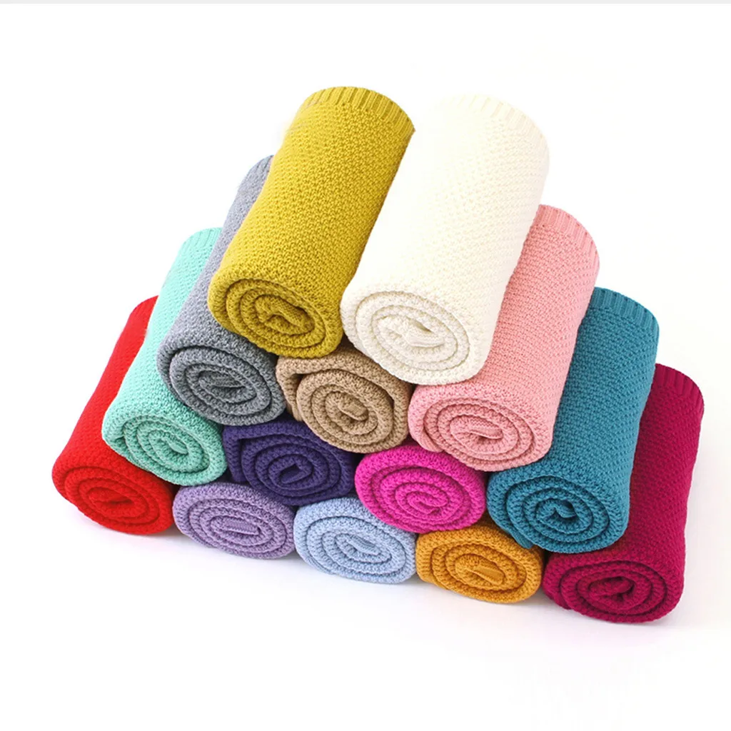 1Pc Muslin Baby Knitted Soft Newborn Blankets Swaddle Wrap Stroller Infant sleepsack Bedding Quilt Play Mat#g4 | Мать и ребенок