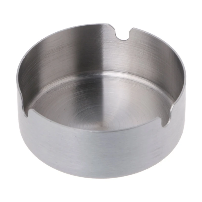 

High-End Stainless Steel Ashtray Durable Round Shape Cigarette Ash Tray Portable Storage Case 10/12cm