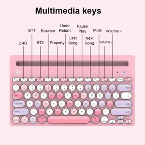 wireless bluetooth tablet pc notebook mixed color dual mode punk 2 4g wireless phone keyboard gamer accessories boys girls gifts free global shipping