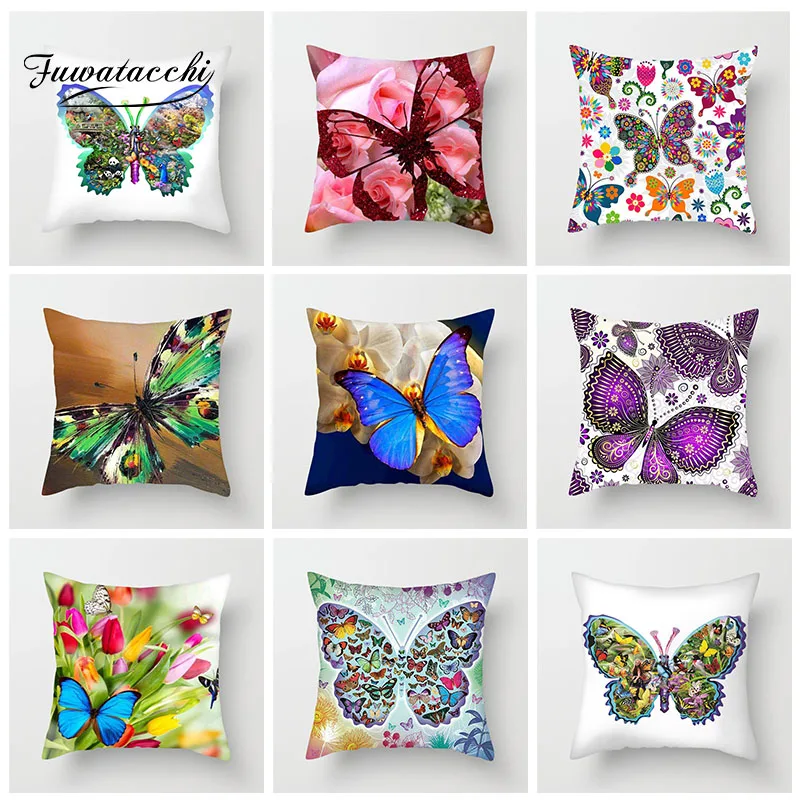 Чехол для подушки Fuwatacchi с изображением животных романтичная Подушка бабочкой