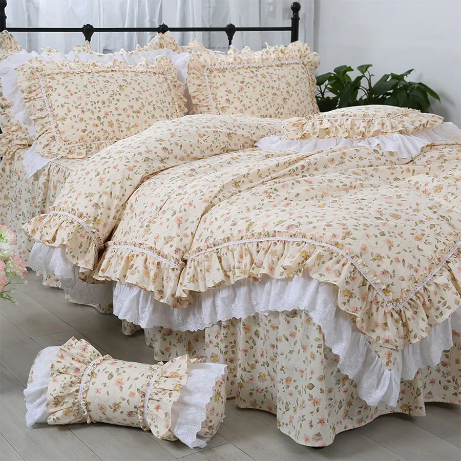 Деревенский цветок постельных принадлежностей девушка две полный Король