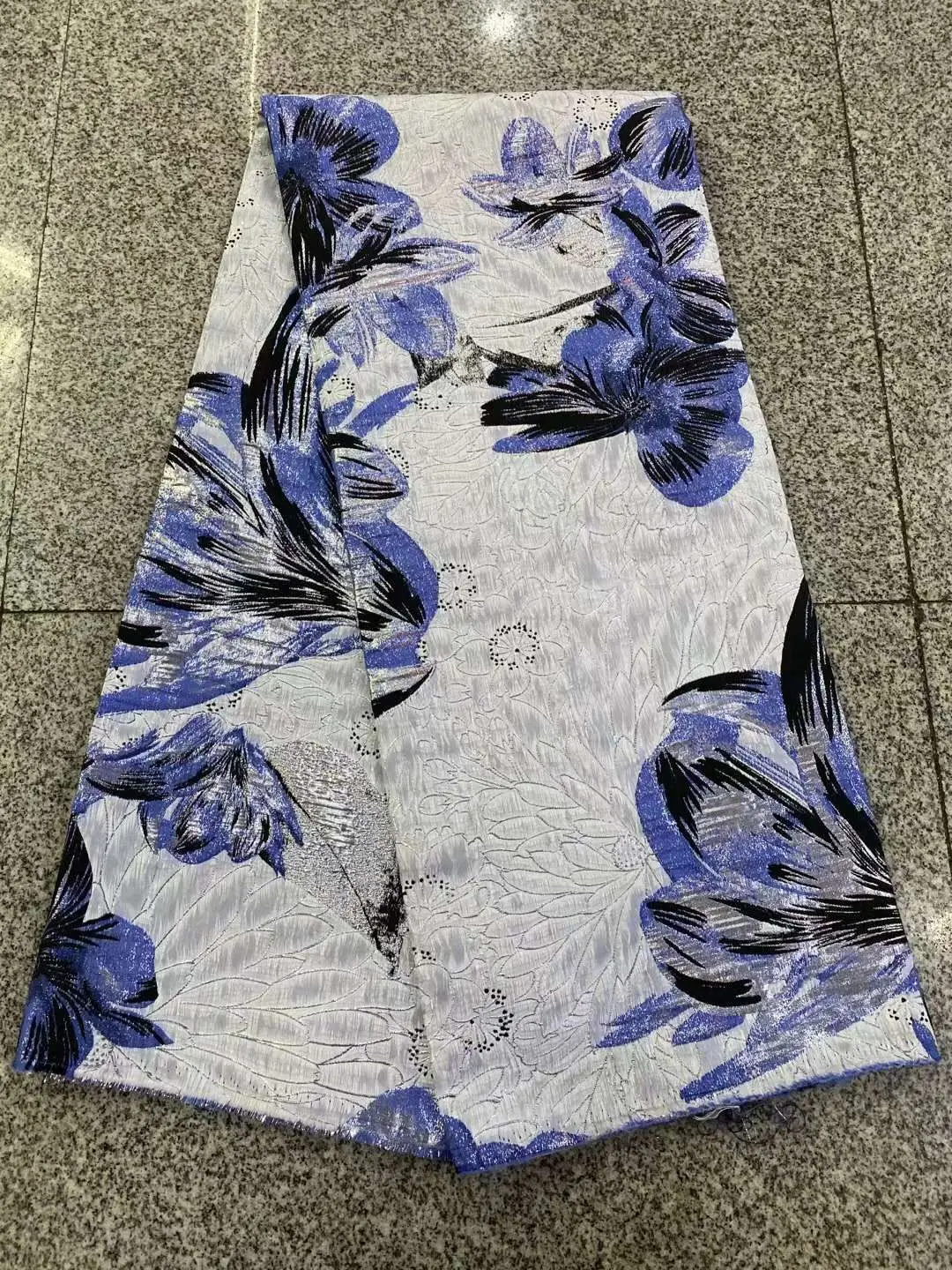 Высококачественная парчовая кружевная ткань 2021 3D блестки фиолетовая