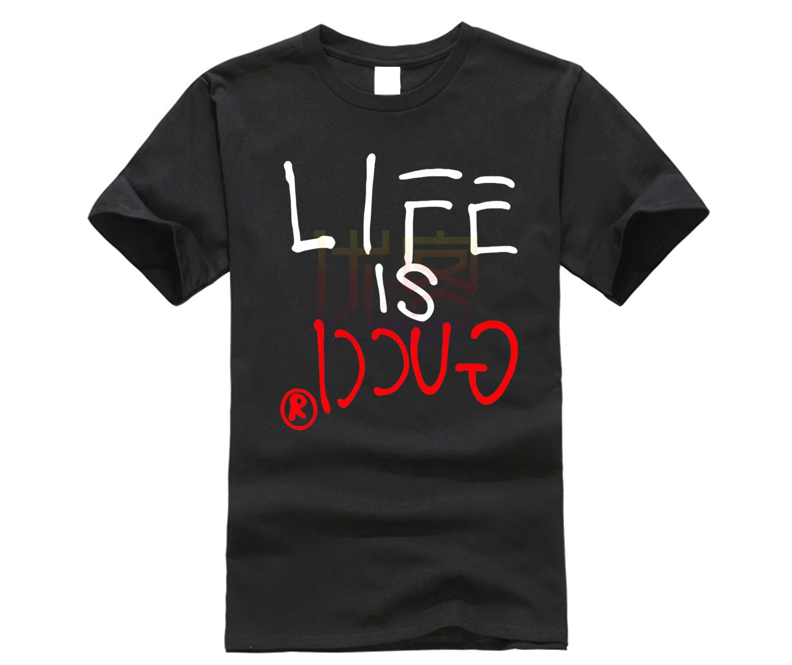 2019 новая брендовая мужская летняя хлопковая футболка с коротким рукавом LIFE IS GUCCY