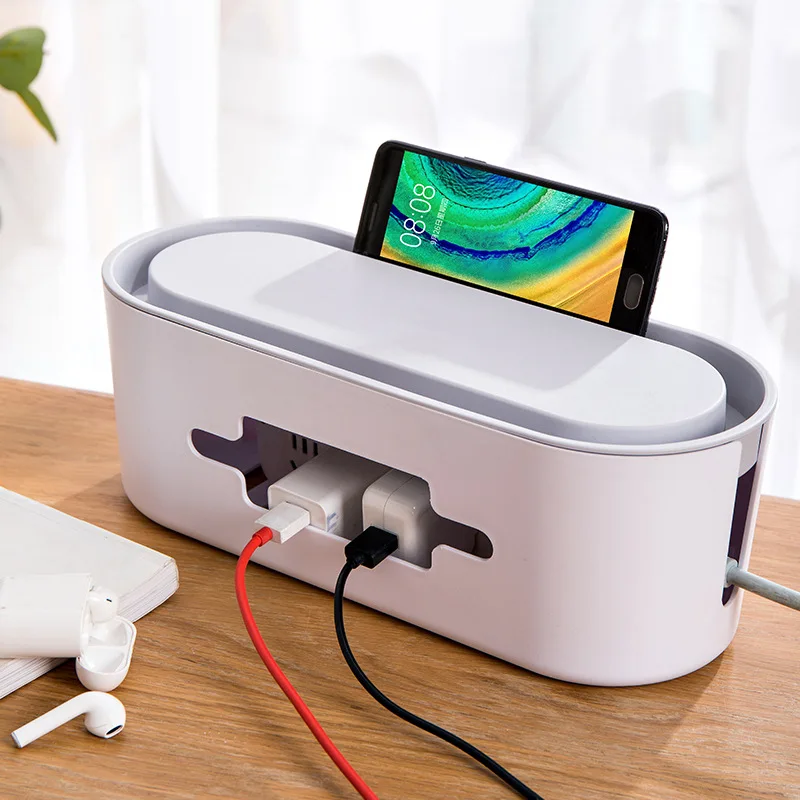 

Creative Multi-function Power Strip Storage Box Desktop Power Cord Power Strip Charger Computer Power Strip Cable Management Box