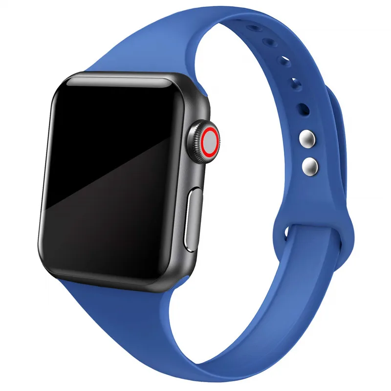royal blue 4 Ремешок для apple watch, ремешок для apple watch 5, 4, 3, 2, iWatch, ремешок 42 мм, correa, 38 мм, 44 мм, 40 мм, силиконовый браслет pulseira, ремешок для часов - Цвет ремешка: royal blue 4