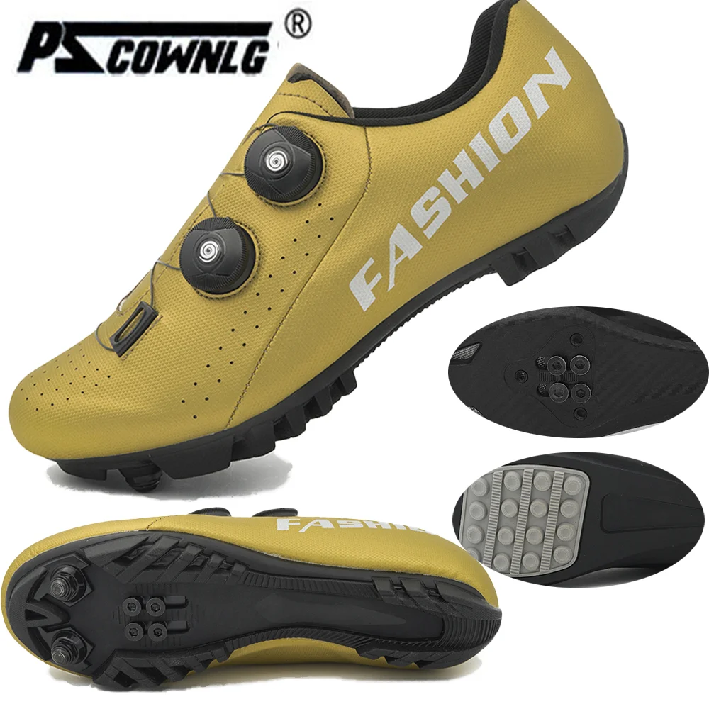 

Pscownlg Breathable Road Bike Cycling Shoes MTB Spin Bicycle Shoes Men Women with Quick lace Self-Locking Compatible SPD Cleats