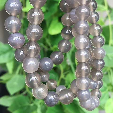 Гладкие серые агатовые бусины GMB724 4/6/8/10/12 мм