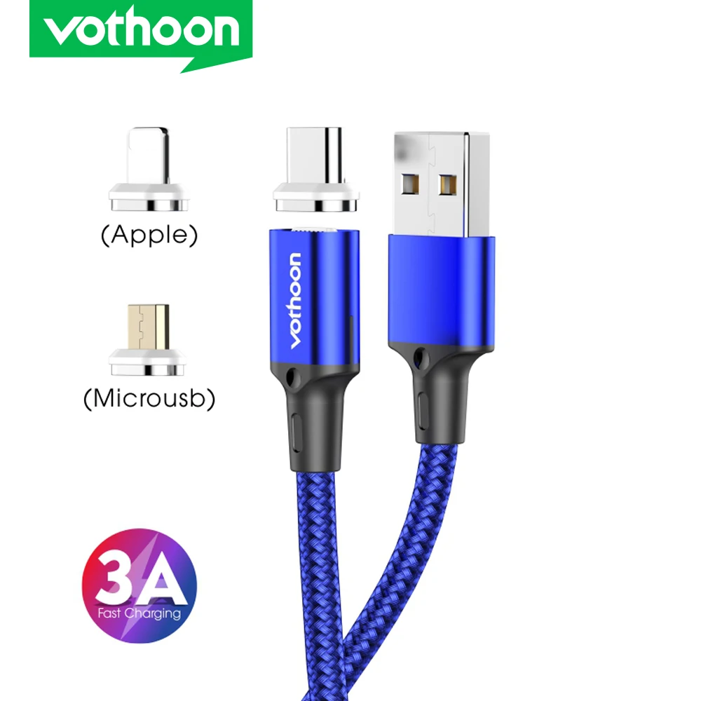 

Vothoon 1m Magnetic USB Cable Fast Charging Micro USB Type C Cable For iPhone Samsung Xiaomi Magnet Charger USB Cable Cord