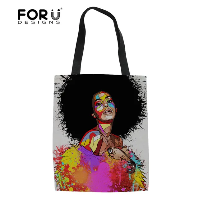 FORUDESIGNS/племенной этнический Женский Ретро сумка на плечо большая льняная художественная женская сумка для девочек в африканском стиле с традиционным принтом сумка из перерабатываемого материала - Цвет: Темно-синий