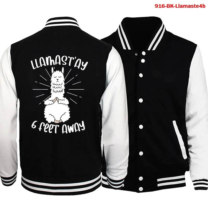 

Llamaste Print Baseball Jacket Men Fashion Causal Hoodies Autumn Winter New Uniform Funny Oversize Streetwear Llamaste Men Hoody