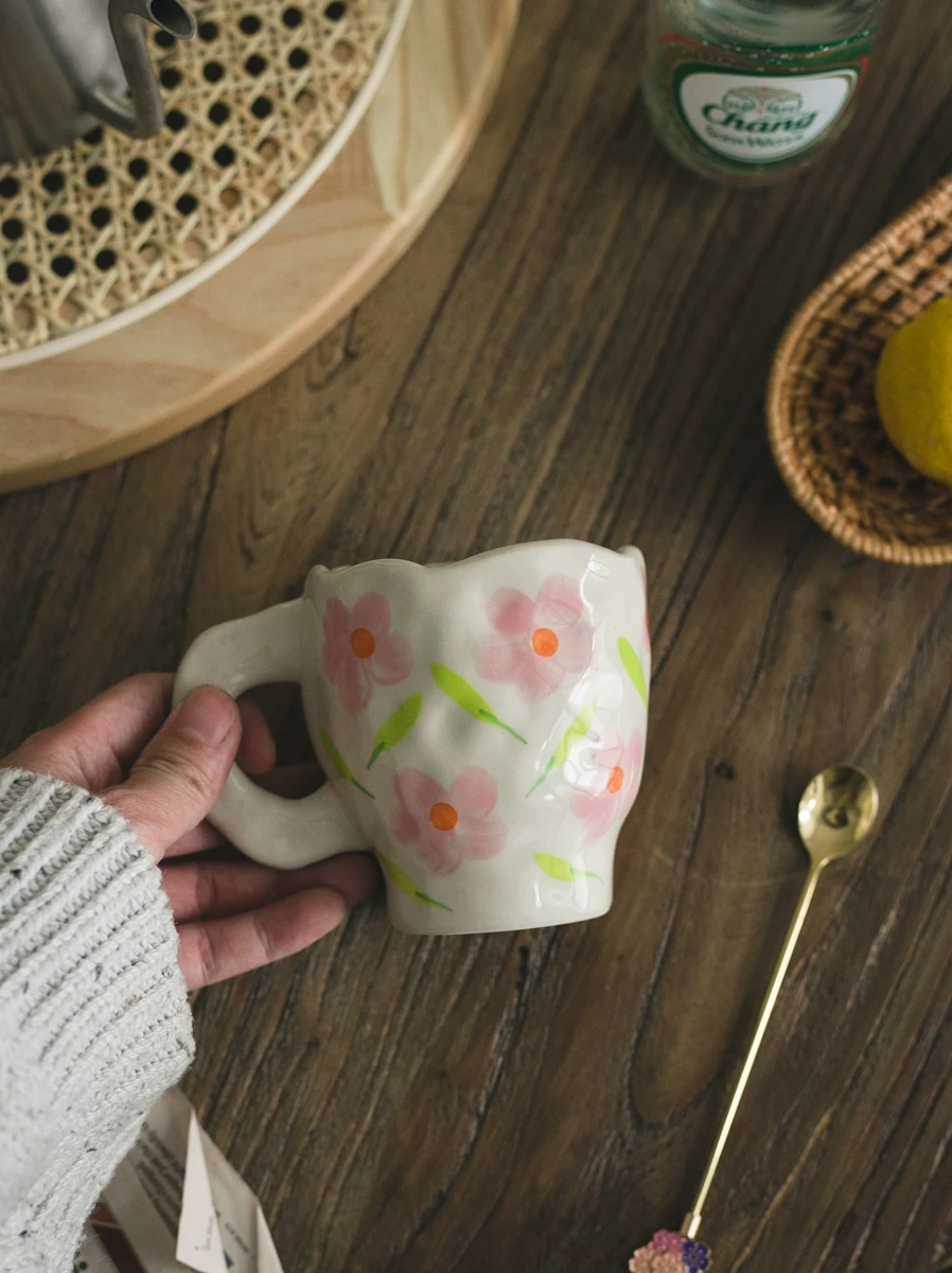 Японская ручная роспись вишневый цвет кофейная кружка ручной работы для чая