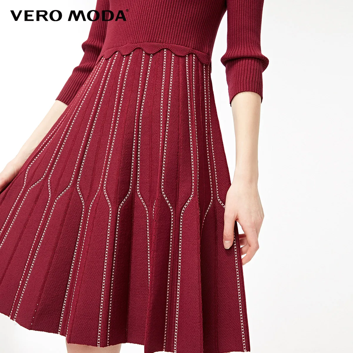 Vero Moda женское платье в полоску с вырезом лодочкой 3/4 рукавами | 319146533