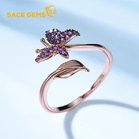 sace gems women ring s925 sterling silver jewelry fashion butterfly ring adjustable jewelry new ladies luxury jewelry