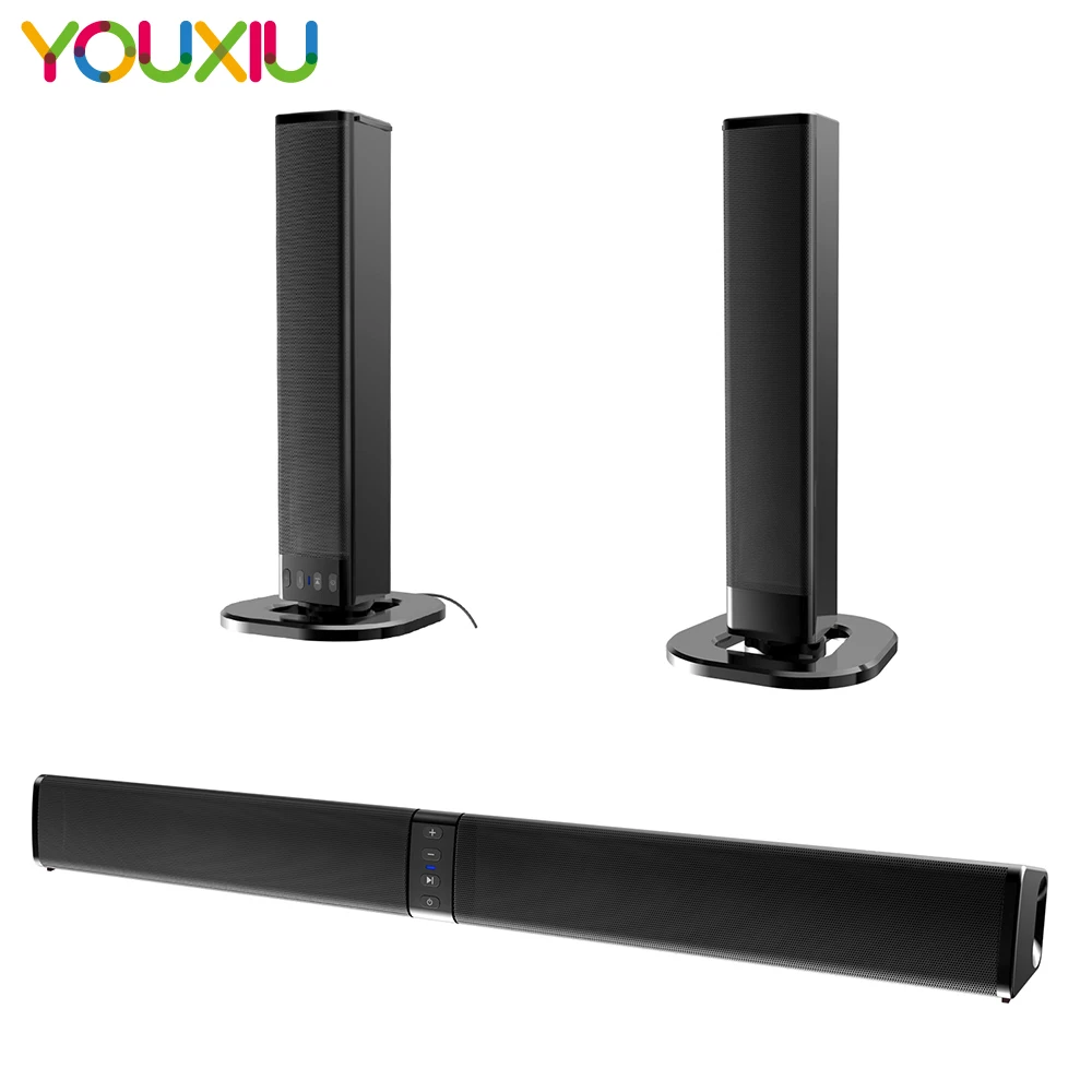 

YOUXIU 20W Separable Soundbar Bluetooth Speakers Built-in Subwoofer 4.0 Channel 3D Surround Sound with Mic for home TV PC